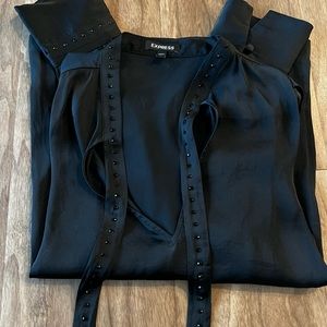 Express Black Satin Blouse